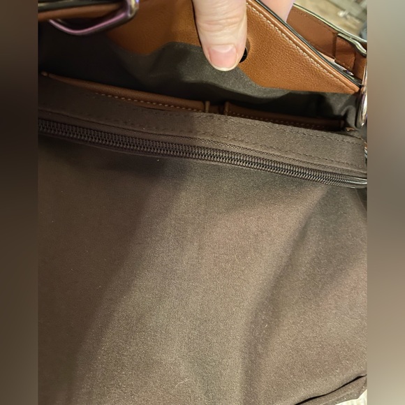 Chaps Floral Paint Blotch on White Design Shoulder Bag - Picture 8 of 9